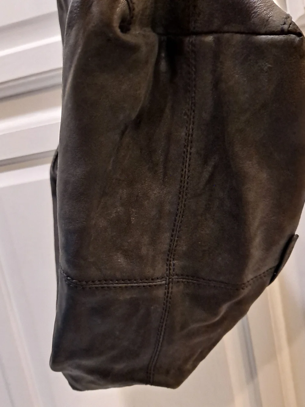 Lucky Brand Black Leather Slouchy Y2k Hobo Shoulder Bag Lightweight Roomy